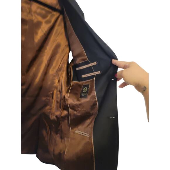 Caravelli Italy Black Super 150's Men's Business Suit Jacket 40L 34W - Picture 5 of 7